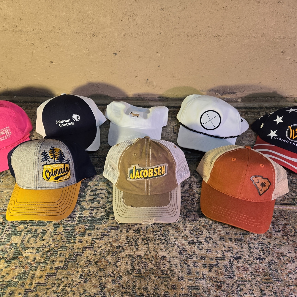 Vintage Trucker Hat Lot  Mixed Brands & Designs  Adjustable Fit Lot of 8